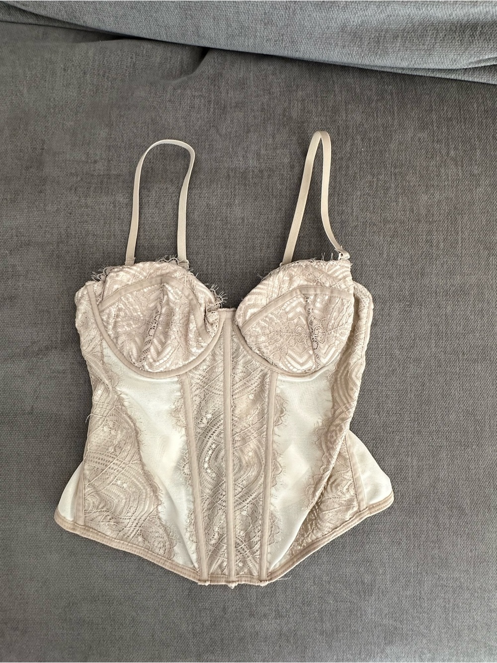 Garage Cream Lace Bustier Corset Top